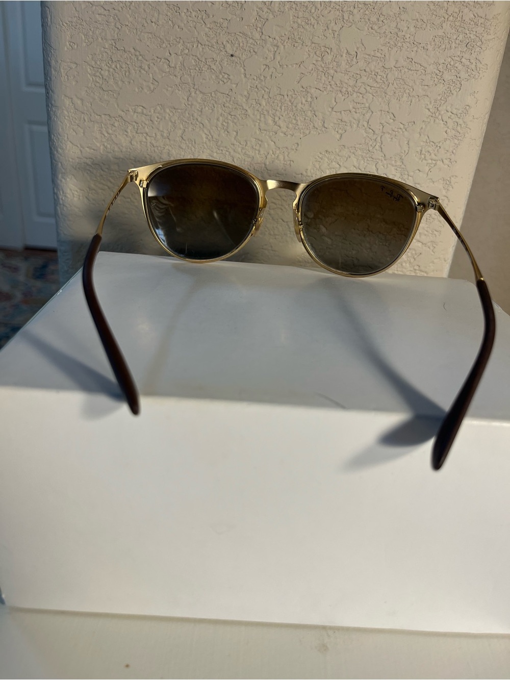 Ray-Ban Women's Two-Tone Black and Gold Sunglasses with Brown Gradient Lenses - Picture 5 of 6